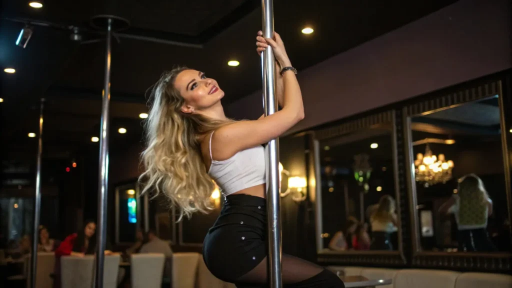 striptease in a sex club