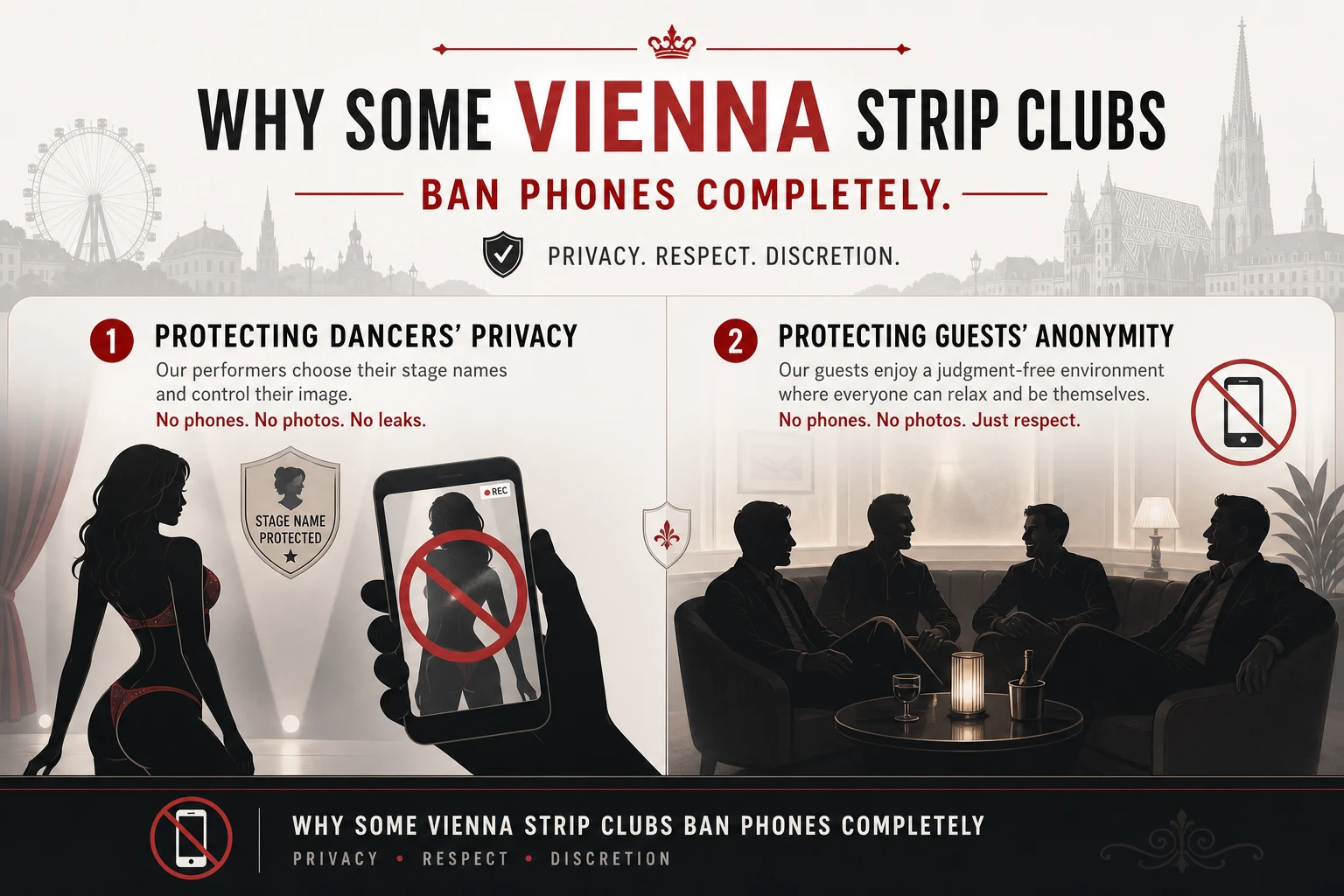 Explainer graphic of why a total phone ban is easier to enforce than a camera ban in a dark room